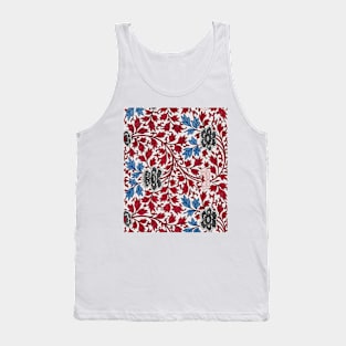 Vintage Red Floral Pattern Tank Top